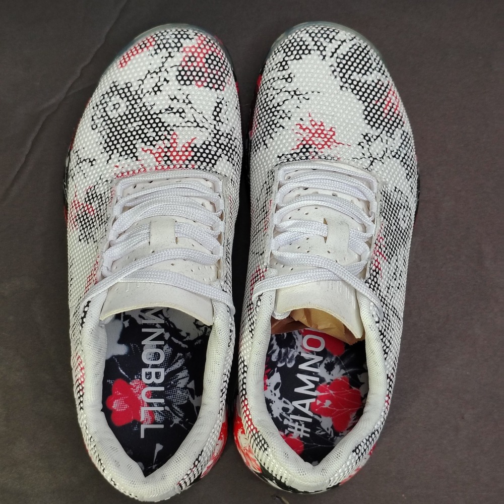 NOBULL SuperFabric Trainer White Black Red Floral Camo Shoes Womens 7 Mens 5.5 - Picture 5 of 12